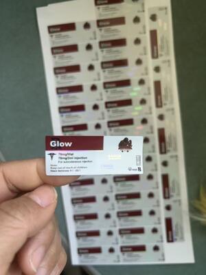 Glow 70mg 2ml 3ml フラックのラベル