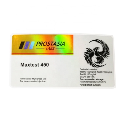 Pantone色Prostasia Maxtest 450の10mlガラスびんのラベル