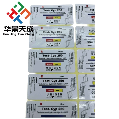 10ml Nan Decanoate 方便用薬剤の眼を引く四角形のシャープ PET ホログラムの輝かしいラベル