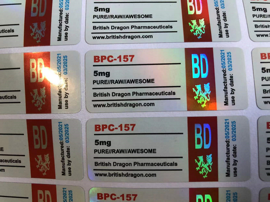 円形のPET プラスチック 2ml ステリル 注射ペプチド ボトル ラベル 輝く仕上げ 環境に優しい