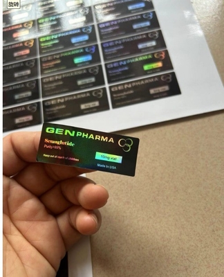 2ML 3ML BPC15 7 乾燥粉末ペプチドボトルラベル 輝く漆器 方形 鋭い任意の形