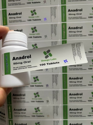 Anadrol 口服錠剤 ラベル 紙/PET/PVC素材 50mg プラスチックボトル