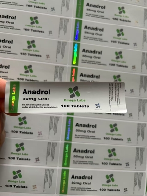 Anadrol 口服錠剤 ラベル 紙/PET/PVC素材 50mg プラスチックボトル