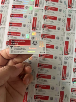 セマグルチド1mg ラベル 5x2cm ホログラムレーザー効果 2ml 3ml バイアルラベル