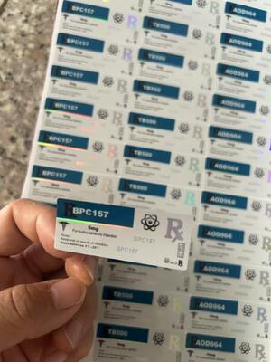 Aod964 10mg ペプチドバイアルラベル PETレーザー素材 2mlバイアルラベル