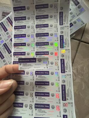 Aod964 10mg ペプチドバイアルラベル PETレーザー素材 2mlバイアルラベル