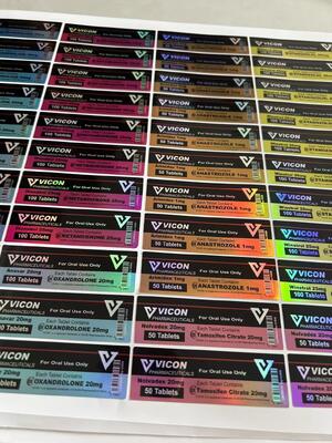Anavar 20mg 100 Capsules Medication Bottle  Stickers With Laser Effect