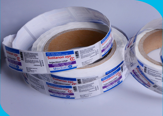 光沢のあるロールバイアルバイアルは注射バイアルのための強力な接着剤の正方形の形をラベルします