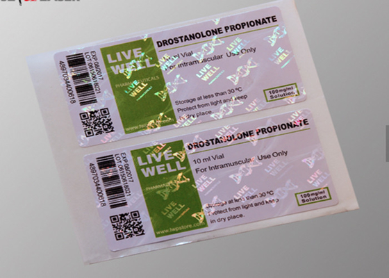 強い付着力のガラスびんのDrostanoloneのプロピオン酸塩のための注文のホログラムのステッカー