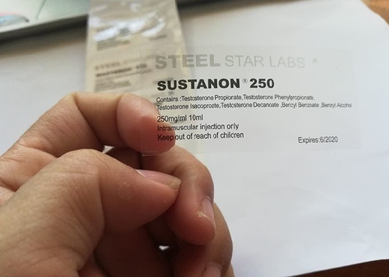 明確な印刷された10mlガラスびんは23 * 60のMmステッカーをMuscledevelopのための分類する