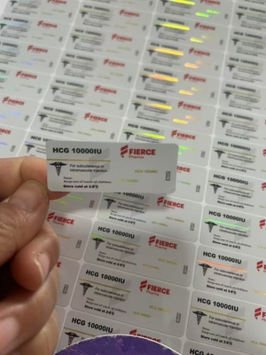 HCG 10000 と その他の ペプチド 製品 レーザー ホログラム PET 材料のためのカスタム ガラス フローラ ラベル