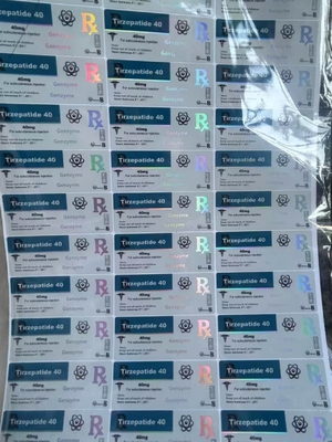 チルゼパチド 40mg ペプチド ガラスバイアルラベル カスタマイズデザイン