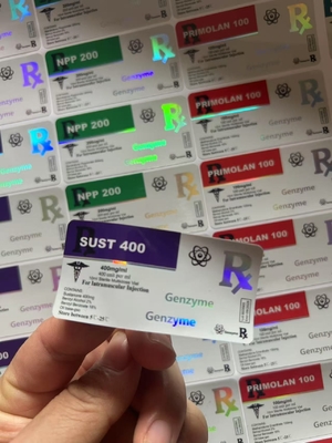 Sust 400 10ml 錠剤 ラベル レーザー PET 輝くホログラム効果