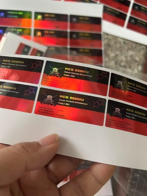 HCG 5000iu 2ml ガラス フラックのラベル 紙/PET/PVC素材の防水ラベル