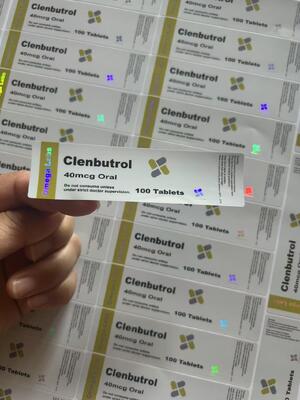 Clen 40mcg 口服 薬剤 ボトル ラベル レーザー効果のある薬局ラベル