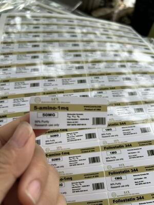 5-アミノ-1mq 50mg PVC素材 3ML ペプチドバイアルラベル LABELS