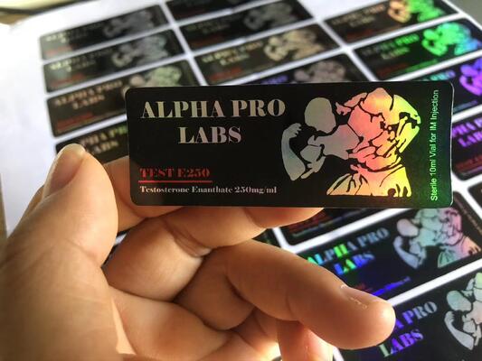 10ml Test E 250 Laser Matearil Labels With Muscular Man Logo