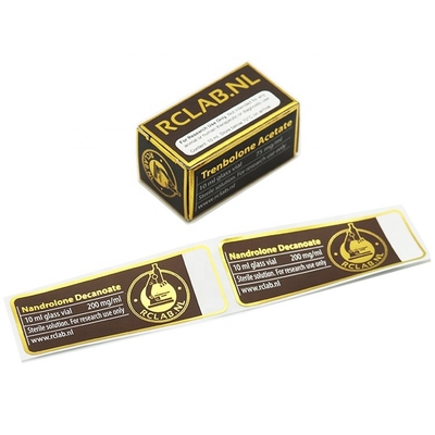 エンボス光沢のある防水 10 ml バイアルバイアルラベル