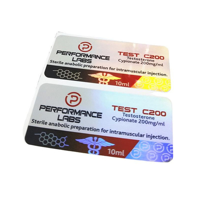 光沢のあるニスをかけることを用いる6x3cmレーザー ペット フィルム10mlのガラスびんのラベル